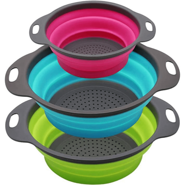 Faltbares Sieb- und Abtropfkorb-Set – 3-teilig – Rutschfeste Basis – Royalty Line