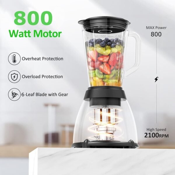 Royalty Line SME600 Standmixer mit Glaskrug, Kaffeemühle & 1000 Power – Bild 4